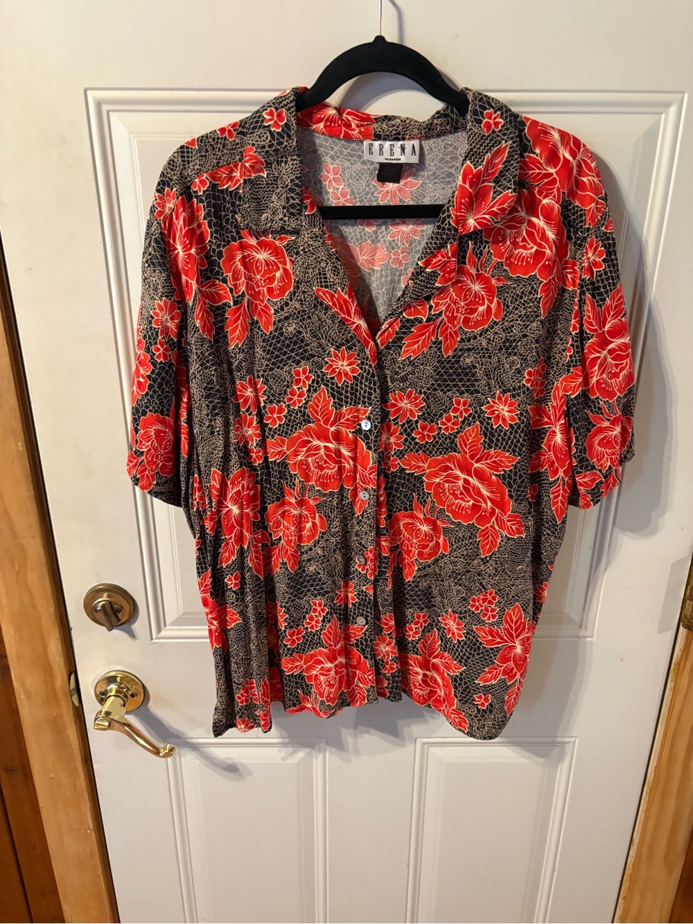Erena Button in Front Blouse Size X Large